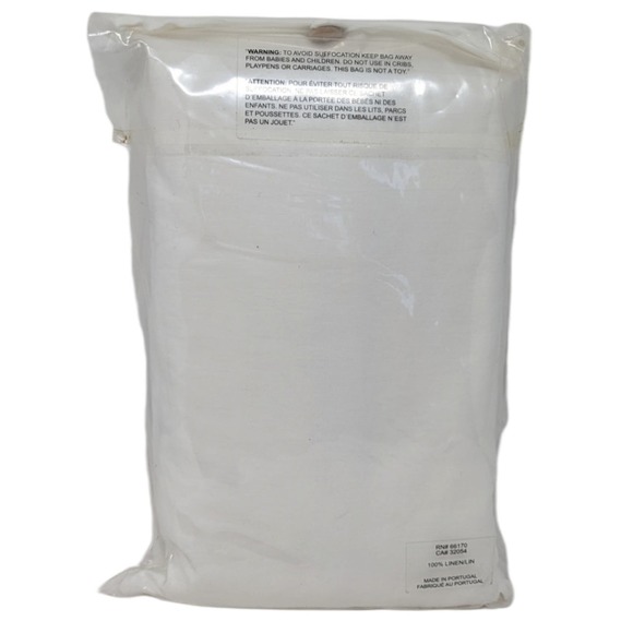 NEW Anthropologie Jazzy Stitched Linen White King Shams - Picture 5 of 7